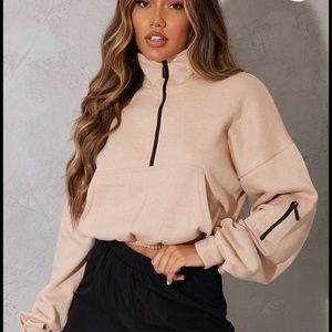 Pretty Little Thing Quarter Zip Jacket Crop